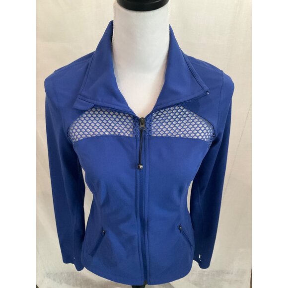 Zella Women's Blue Mesh Ventilated Full-Zip Jacket Medium - Picture 2 of 5
